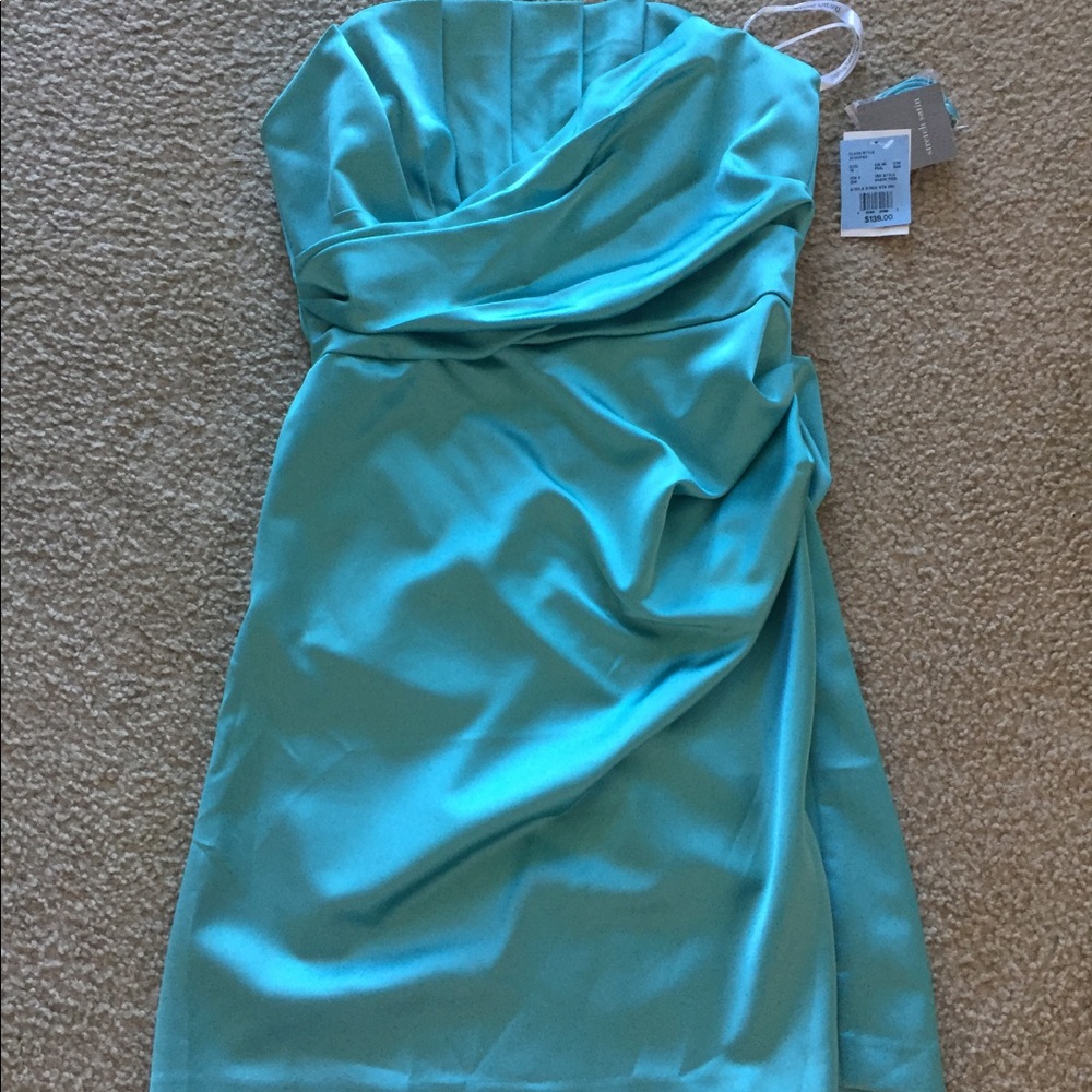 Satin knee length dress